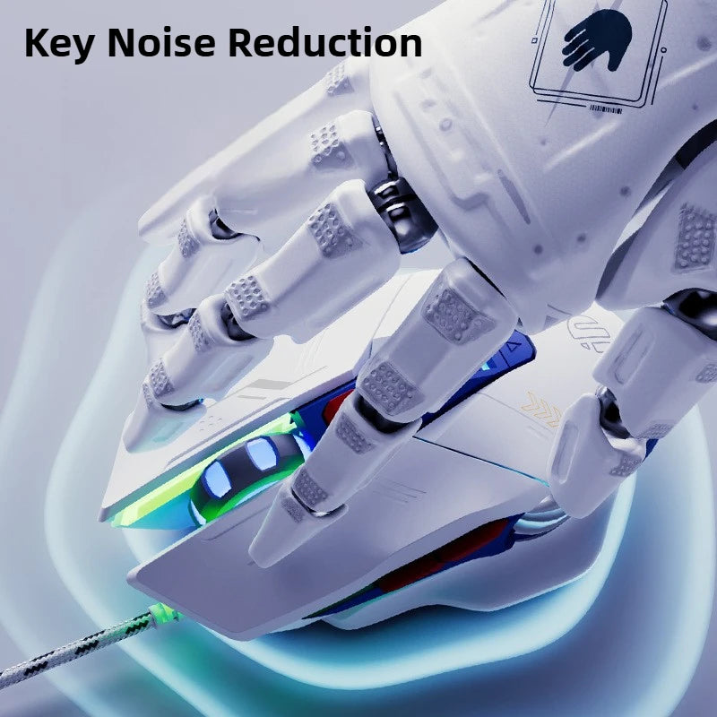 W9P Wired Gaming Mouse with Adjustable 6-level 12800DPI Macro Programming Breathing Lighting Ergonomics E-sports Game Mouse