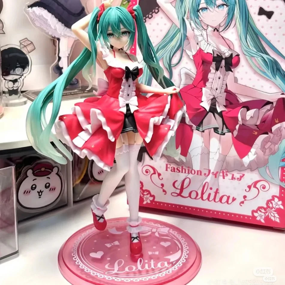 Anime-Figur Hatsune Miku, Mini-Charakter-Ornamente, Kawaii, pink-grüne Hatsune-Tischdekoration für Zuhause, Spielzeug für Erwachsene, Kindergeburtstag