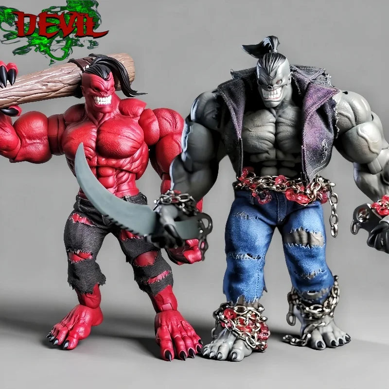 Axytoys Devil Deluxe Version Action Figure AXYD001B D002B Official Red And Grey Color With Accessories Muscle Model Toys Gift