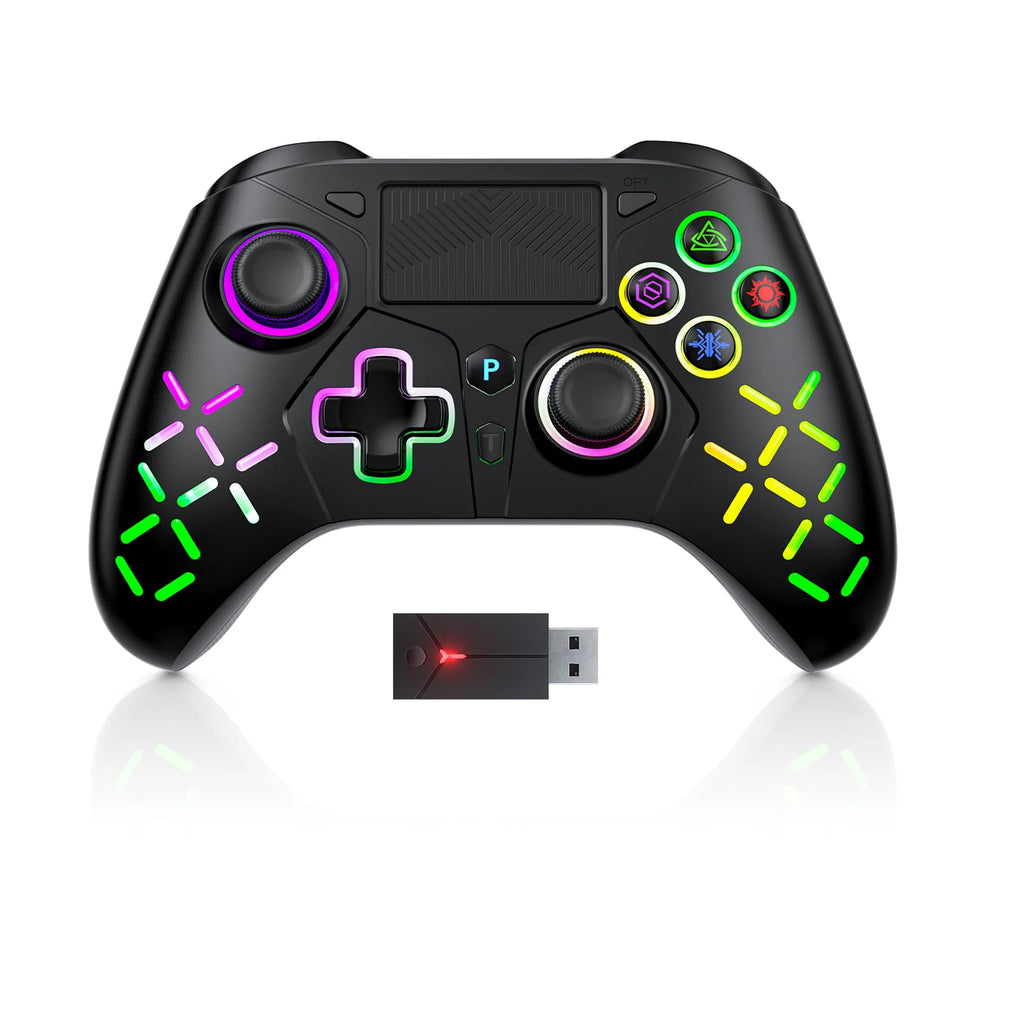 For Ps5 Controller For Ps5/Ps4/Ps3/Pc/Switch Gamepads consolas With Rgb Light/Turbo Function/Dual Vibration/3.5mm Joystick
