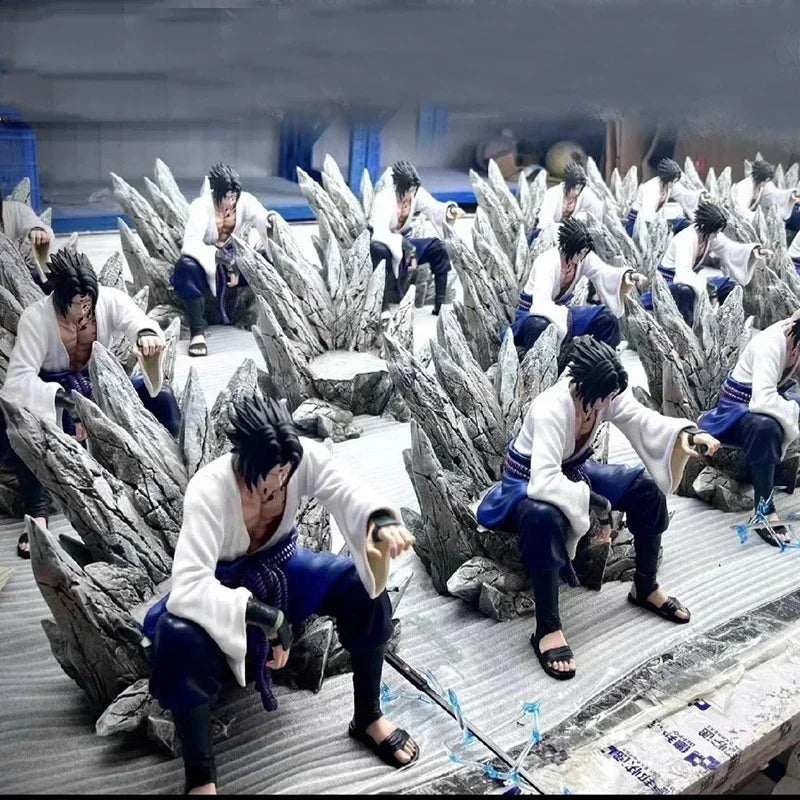 18см НАРУТО Учиха Саске Мантра Печат Екшън Фигурка Седнала Поза PVC Модел Статуя Колекция Декорация Играчки Подаръчни Орнаменти