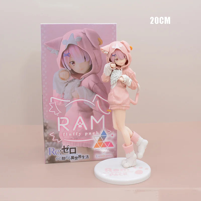 Anime Re:Zero kara Hajimeru Isekai Seikatsu Rem Figur Modell Ram Puck Start Kleider PVC Emilia Sammlung Geschenk Spielzeug