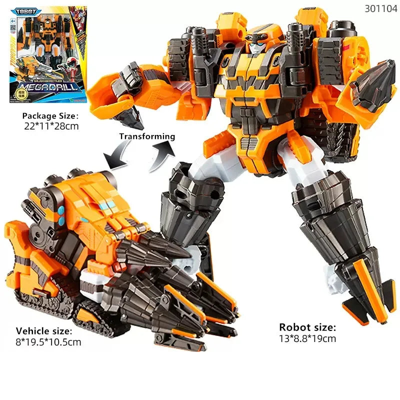 Original Tobot Deformation Robot 6 in 1 Transforming Car ALPHA  Action Figure Korea Anime Cartoon Brothers Warrior MAGMA Toys