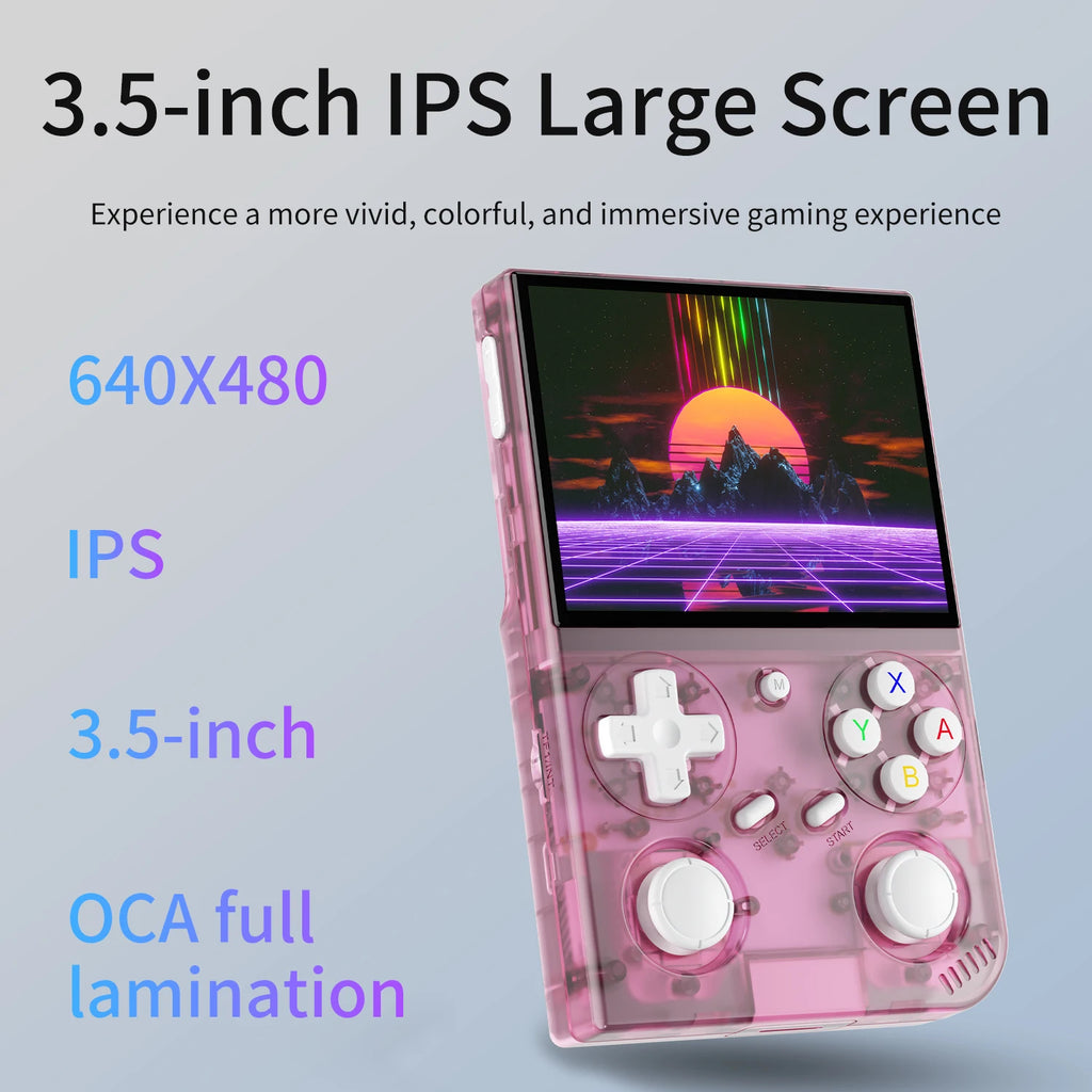 Retro Handheld Game Console Linux 64-bit System 3.5" IPS Screen RK3326 Portable Pocket Video Player 64GB 4000 Games