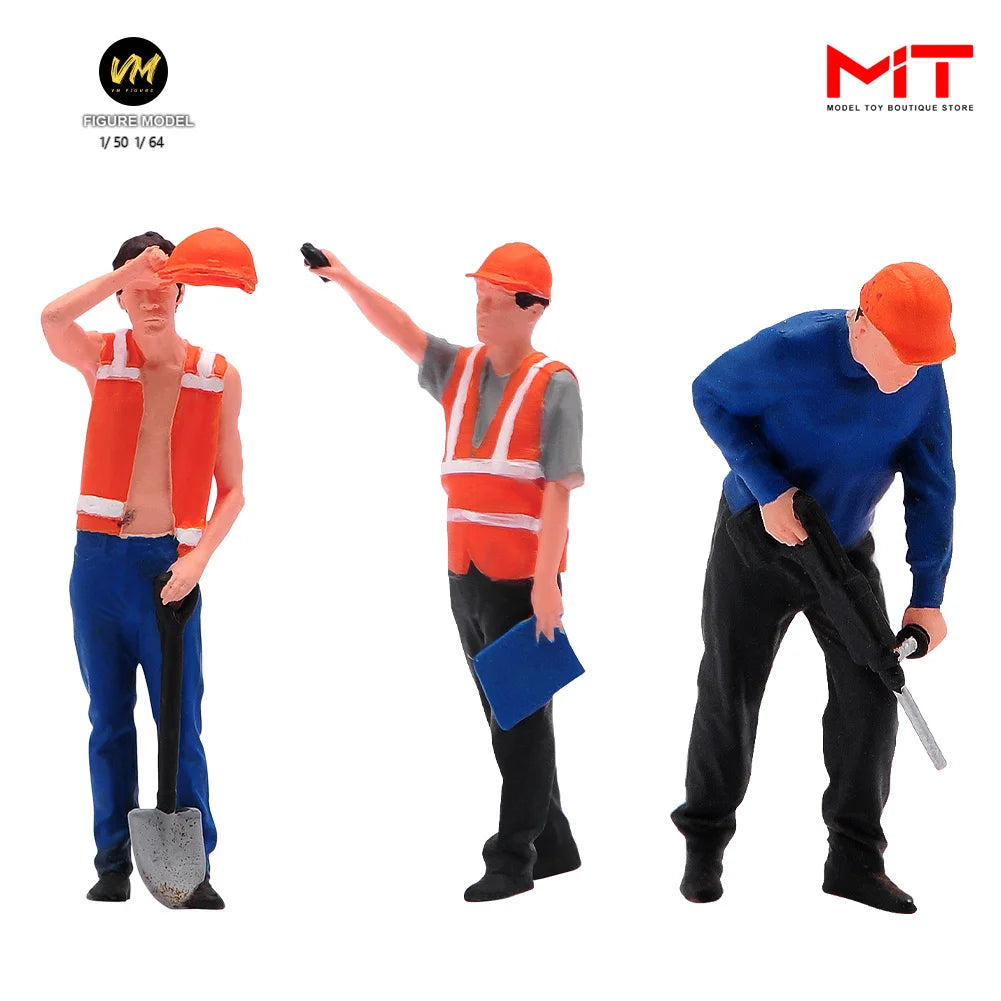 Miniature Figure 1/64 1/50 Site Scene accessories Workers 3D Mini Doll Model Fit Construction Vehicles Toy Decor Display