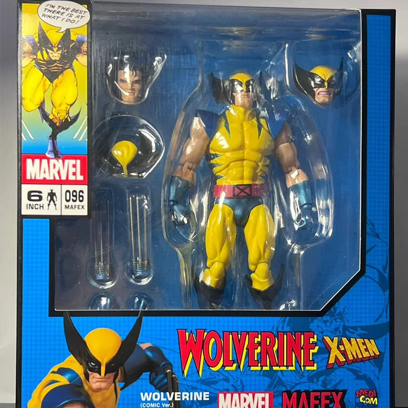 Marvel Mafex Wolverin Anime Figure Marvel X-Men Gk 6-Inch Model Toy Gift Movie Anime Doll Collection Model Genuine