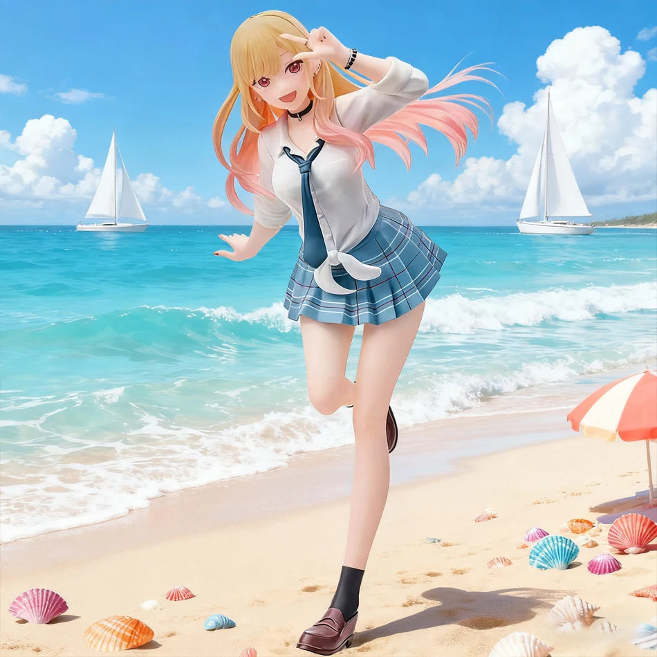 18 см аниме Китагава Марин 18 см екшън фигурка - сладко момиче в униформа, стояща поза, модел, настолен орнамент, колекционерска детска играчка, подарък