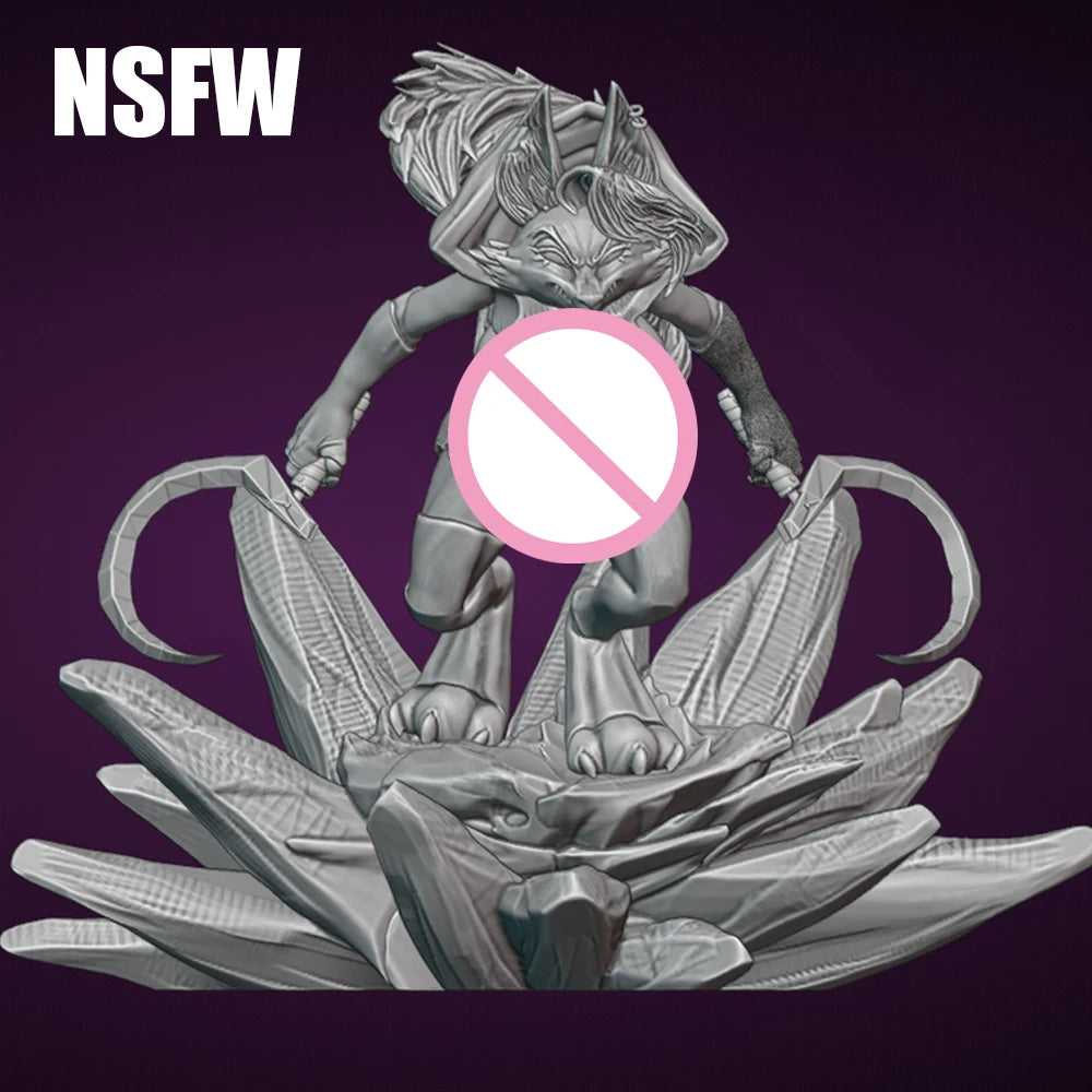 1/24 Sexy Death Wolf NSFW Resin Figurine Toy Unpainted GK Doll Unassembled 3D Print Assembly Miniature Reduction Statue Toy