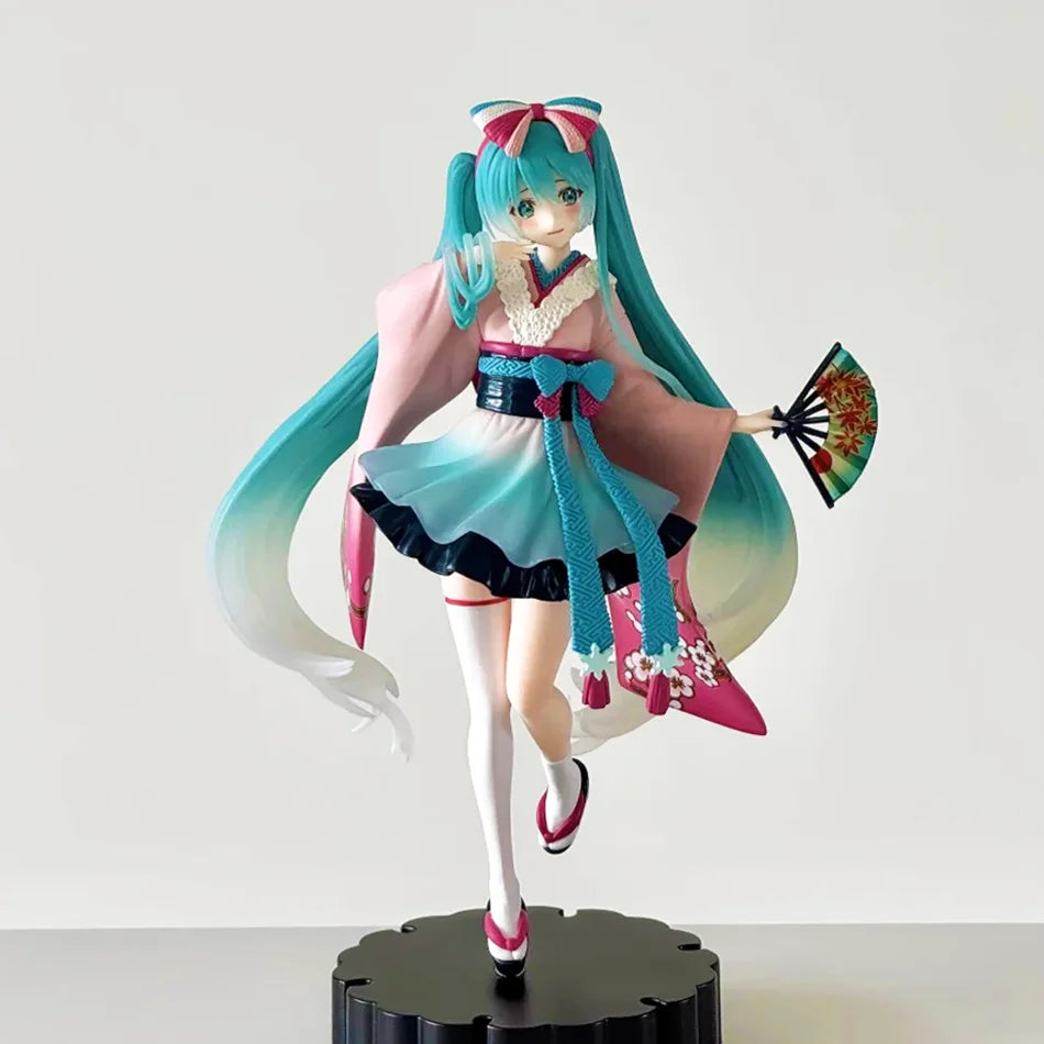 New 18cm Anime Hatsune Miku Figure Sexy Character Ornaments Neo Tokyo Series Kimono Kawaii Car Decoration Collectible Model Gift