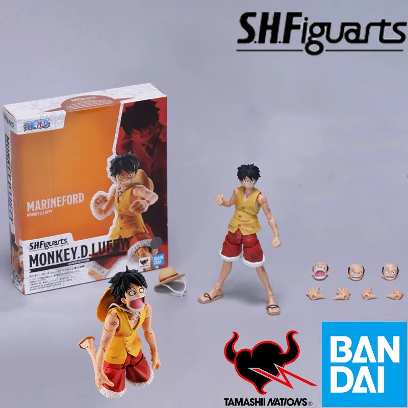 Bandai S.H.Figuarts One Piece Monkey D Luffy Marineford Battle Action Figure Movable Collectible Model PVC ABS 2026 Release