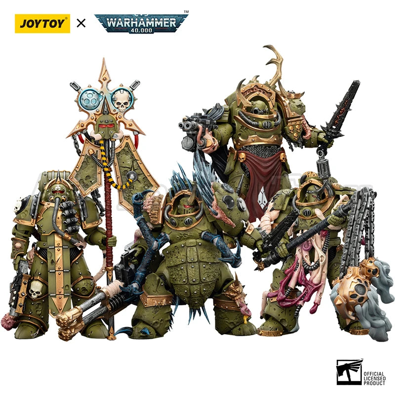 JOYTOY 1/18 Action Figure 40K Death Guard Blightlord Terminator and Plague Marine Icon bearer Anime Model Toy Gift