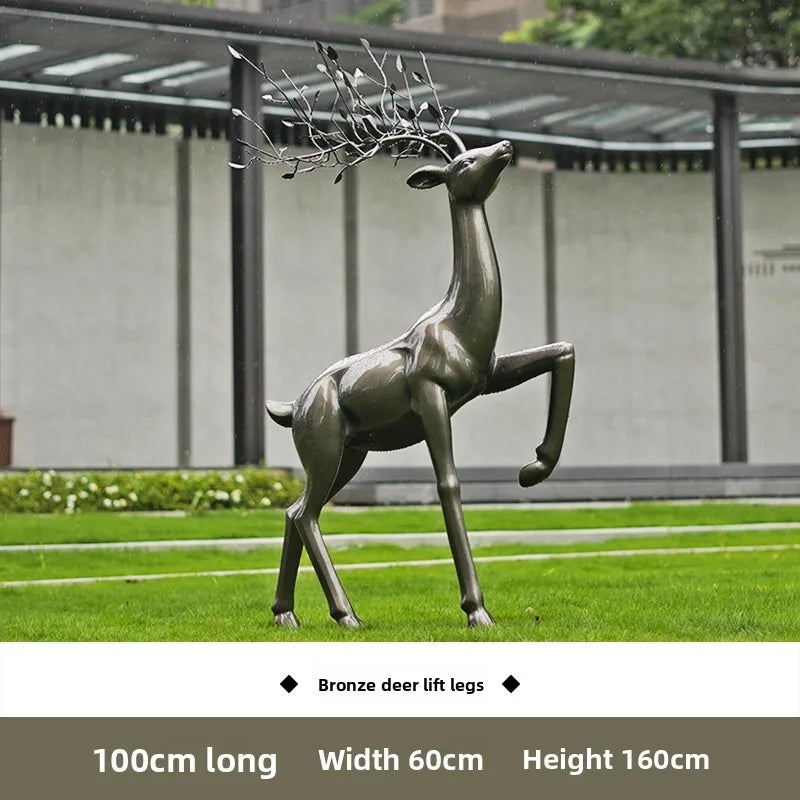 Outdoor abstract sika deer lawn decorative sculpture landscaping