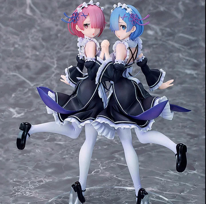 25cm Re:ZERO Starting Life in Another World Anime Figure Rem & Ram Twins Action Figure Rem/Ram Figure Collection Model Doll Toys