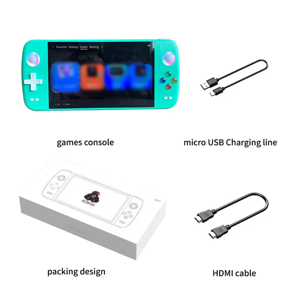 M27 Portable Pocket Retro Handheld Video Game Console 1024*600 Display 7.0 Inch Screen Gaming ﻿Support LINUX Emelec 64G/128G