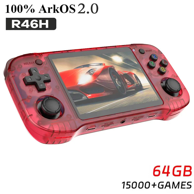 FUNKIDDY R46H  Handheld Video Game Console Retro Game Open-Source ARKOS 2.0 4.2 Inch IPS Screen 128G 20000+ Gaming Kids gifts