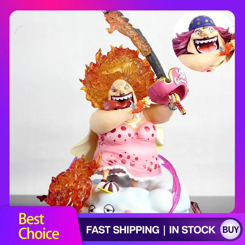 One Piece Figure 28CM GK Big Mom Charlotte Linlin Anime Figure Four Emperors Action Figure Collection Model Toys Birthday Gifts