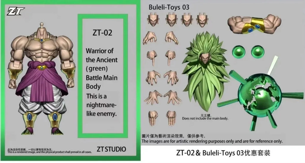 ZT Toys Studio Ancient Warrior Furious Broli Action Figure The Legendary Super Saiyan 3 Ssj3 Figure Dragon Ball Z Anime Model