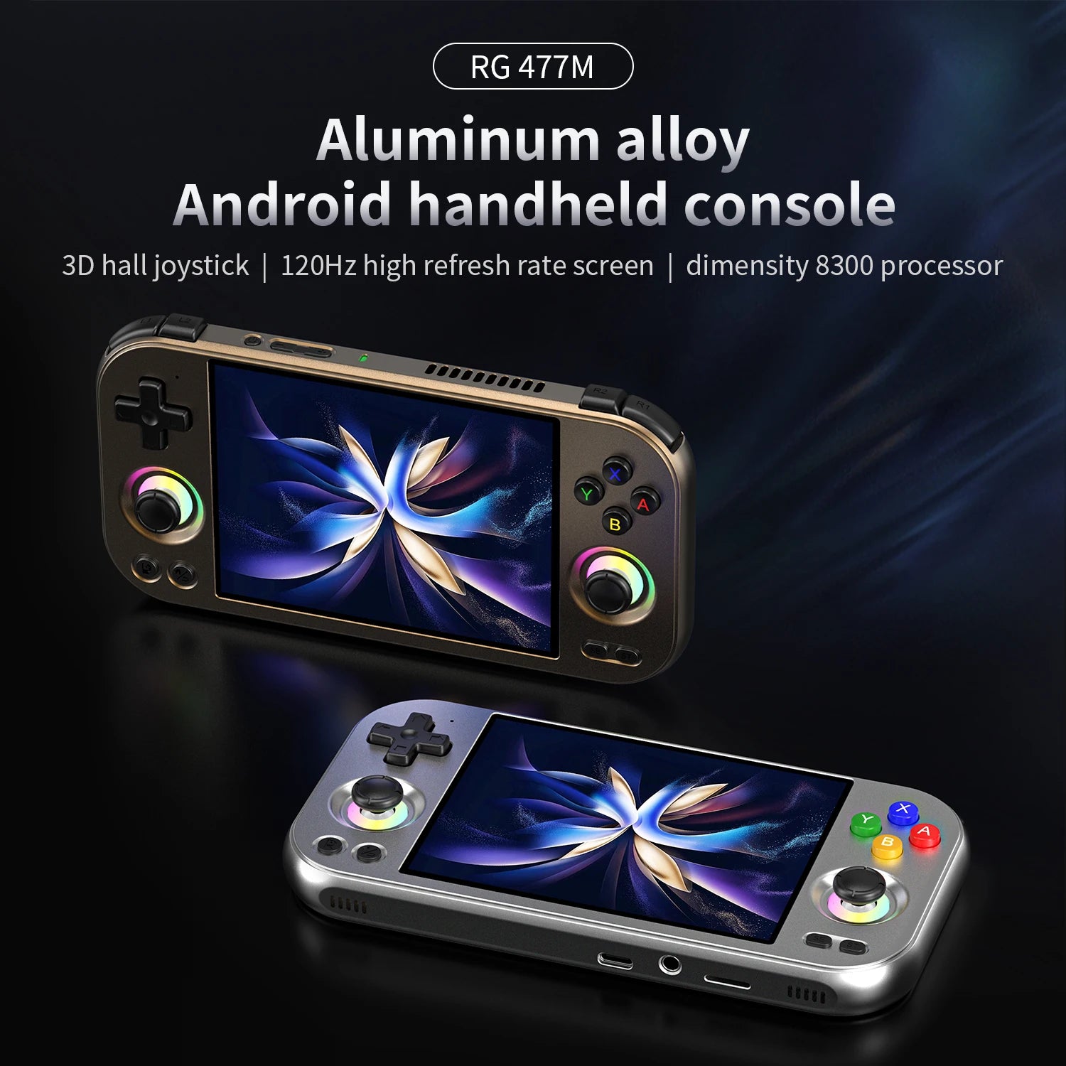 ANBERNIC RG 477M Retro Handheld Game Console 4.7-inch LTPS 64 Bit Game Player Dimensity 8300 Online Multiplayer Streaming RG477M