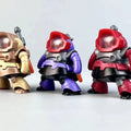 CHAOXING Model Q Version Dom MS-09 3PCS Set Anime Assembly Model Kit Plastic Model Collection Action Figures Decoration Toys