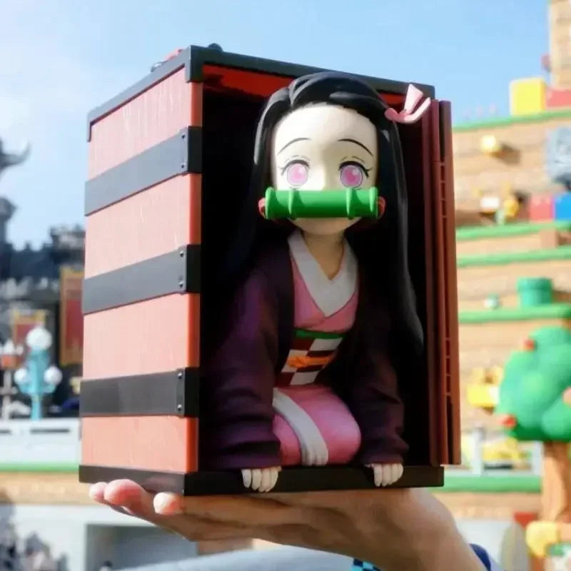 Neue 22 cm große Anime-Actionfiguren: Demon Slayer Kimetsu No Yaiba Kamado Nezuko Popcorn Bucket PVC-Sammlerstück, Deko-Modelle, Spielzeug, Geschenke