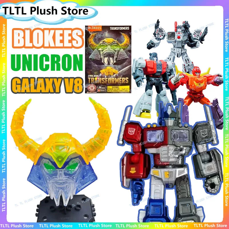 Blokee Transformation Unicron Galaxy Vol 8 Action Figures Blind Box Blitzwing Hot Rod Metroplex Sludge Dinobot Car Boy Gift