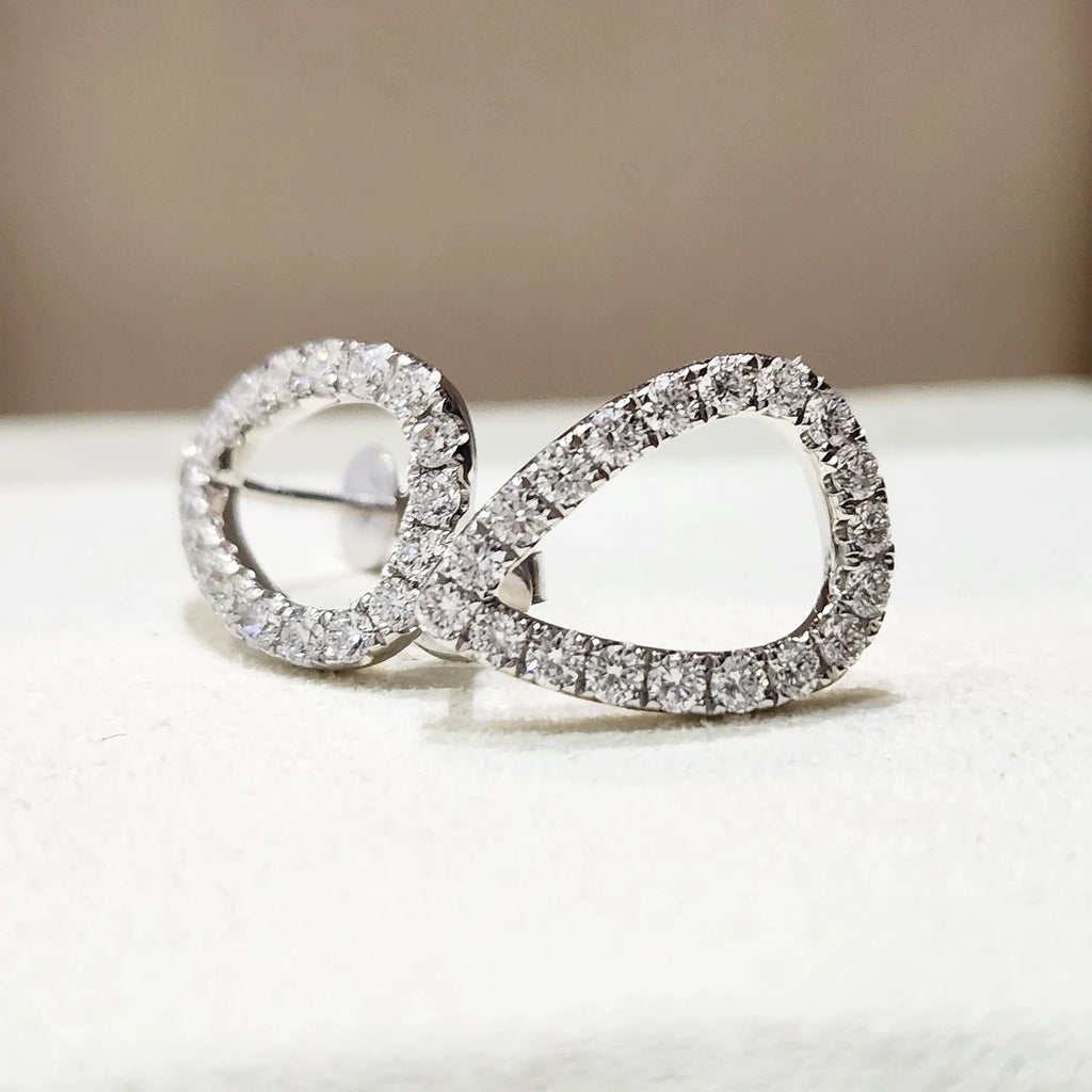 Custom Real Platinum PT950 Stud Earrings Women Anniversary Wedding Earrings Water Drop Moissanite Diamond Drop Earrings Trendy