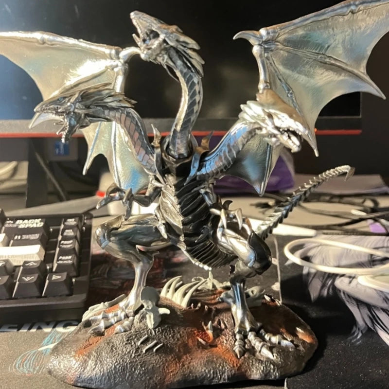 25CM Yu-Gi-Oh Figure Blue-Eyes White Dragon Figure With Light Pvc Statue Model High Quality Collection Room Decoration Toys Gift