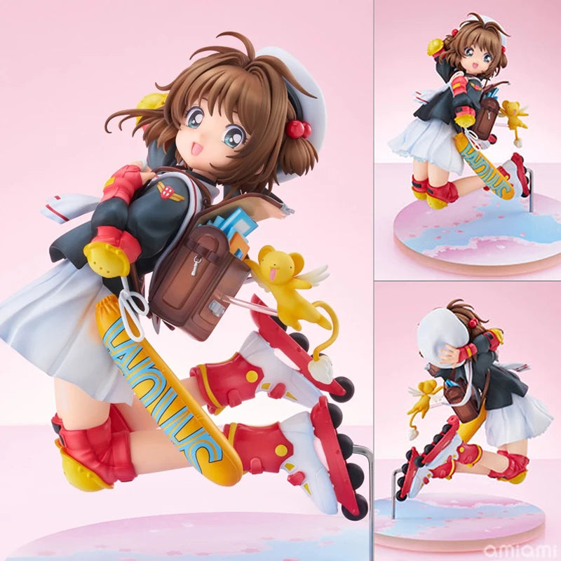 19cm Cardcaptor Sakura Sakura Kinomoto Anime Girl Figure #918 Card Captor Sakura Kerberos/Kero-chan Action Figure Model Doll Toy