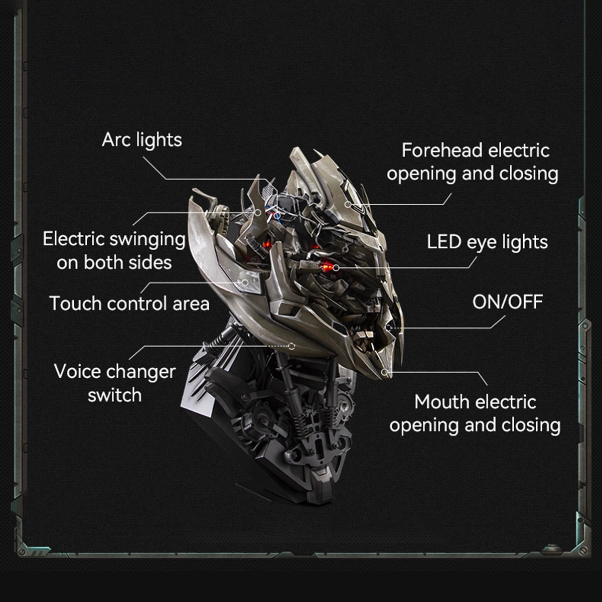 HiPlay Killerbody Transformers Megatron Wearable Helmet with Speaker Base Collectible Voice Changer