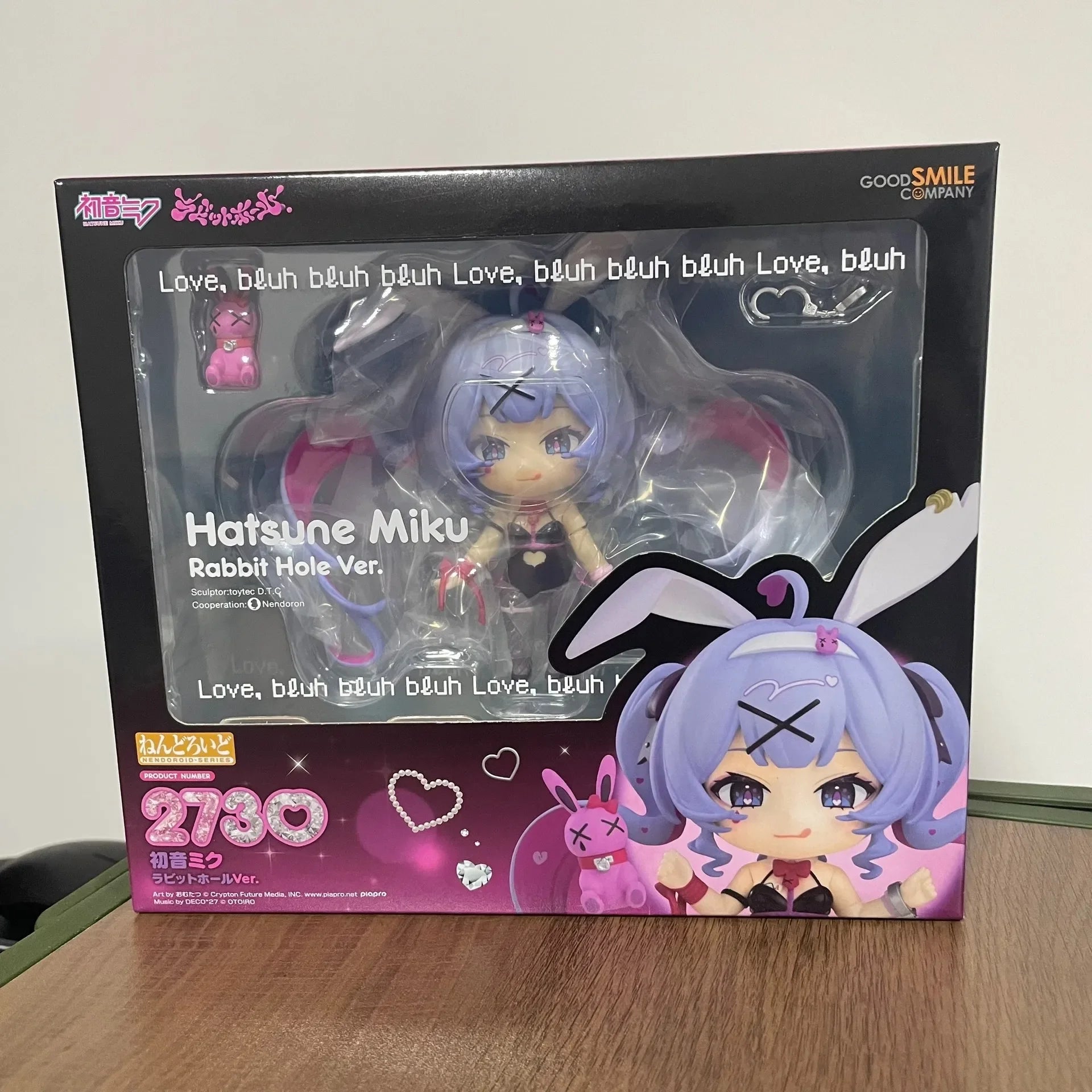 In Stock GSC Hatsune Miku About 10CM high NENDOROID #2730 Rabbit Hole Original Anime Action Figures Model Toy Christmas Gift