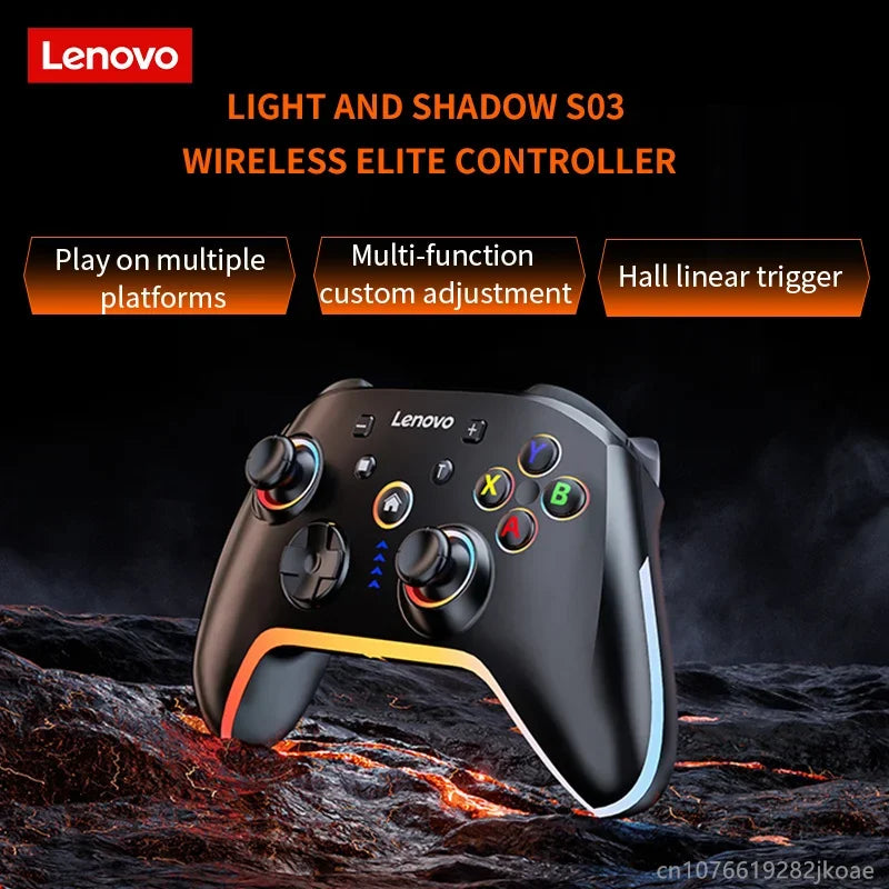Lenovo S03 Gamepad Wireless Bluetooth Gaming Controller Hall Trigger Joystick Mecha-Tactile Buttons For Switch PC Android IOS