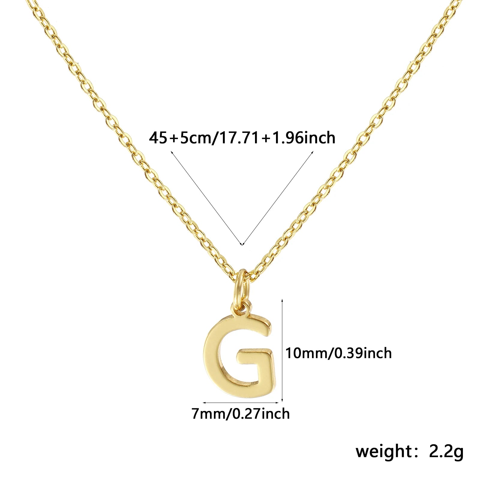 Brass " A-Z " Minimalist Capital Pendant Necklace 18K Real Gold Plated Alphabet Initial Letter Name Jewelry For Women Gift
