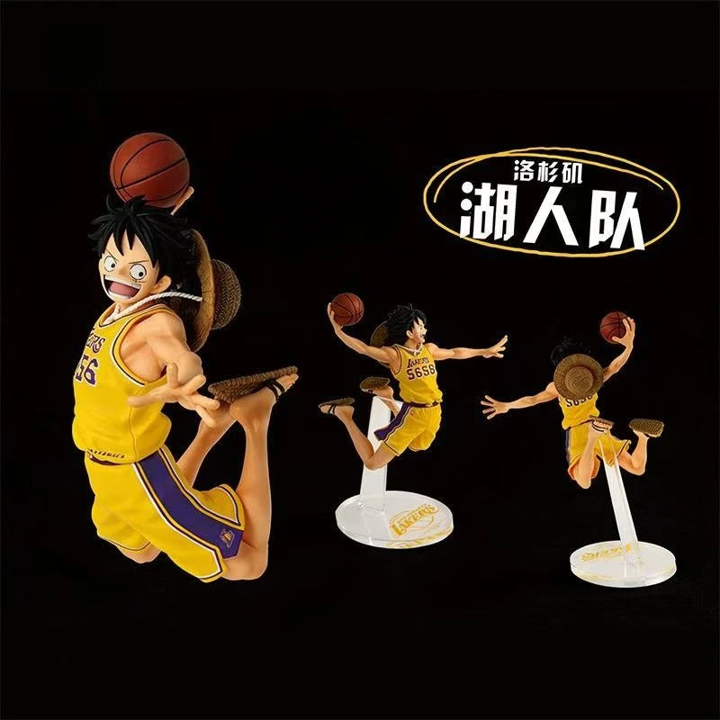 One Piece Luffy Action Figure Golden State Warriors Boston Celtics New York Knicks Los Angeles Lakers Anime Collectible Model