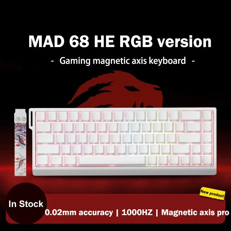 MADLIONS MAD 60/68HE Gaming-Tastatur mit magnetischem Schalter, kabelgebunden, Key Web Drive, benutzerdefiniertes 8K 61/68 Return RT, einstellbarer Tastenanschlag, Hot Swap
