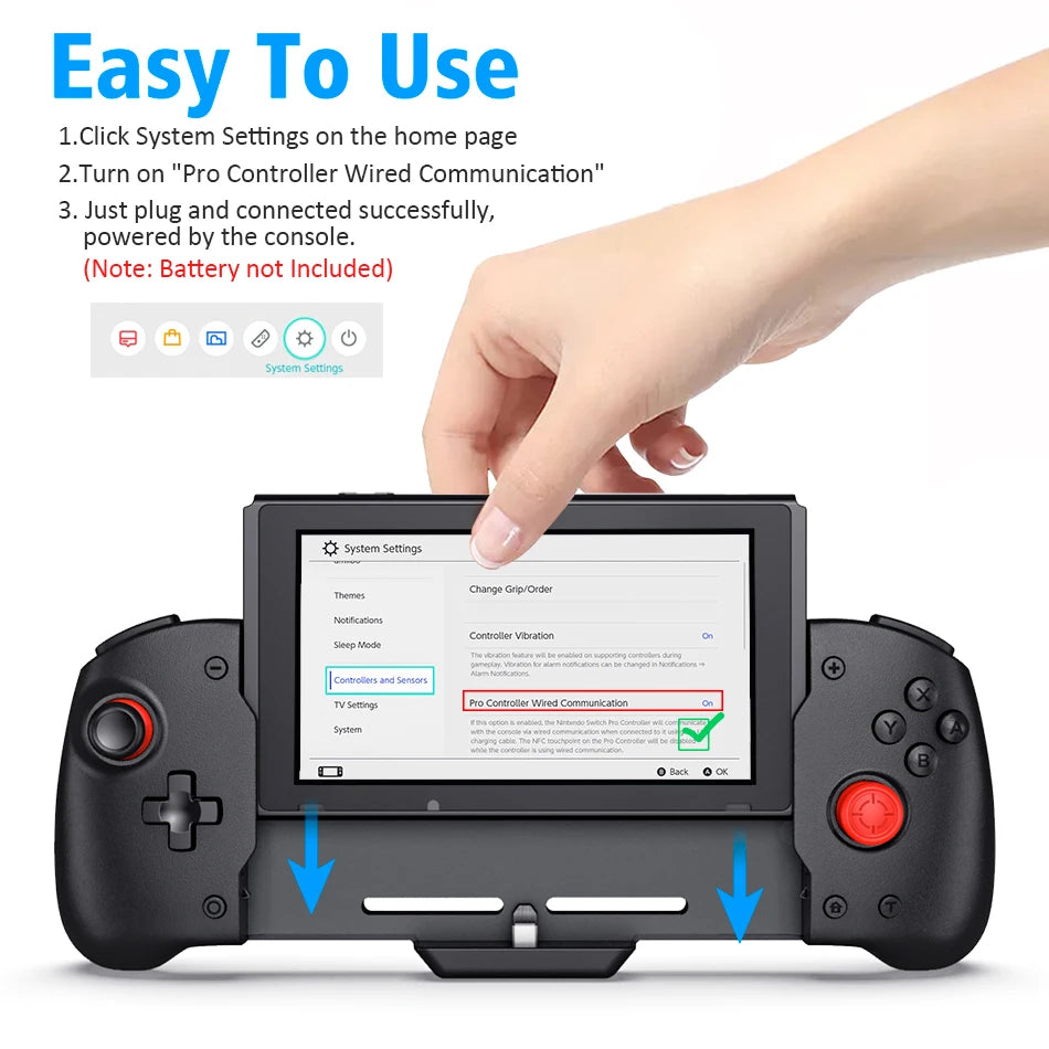 For Nintendo Switch Controller Upgraded Gamepad Fast Charge Double Motor Vibration Built-in 6-Axis Gyro Handle Grip Storage Bag