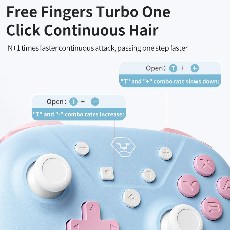 AOLION Bluetooth-Controller für Switch 2/1/PC/iOS/Android, Gamepad mit Turbo-Funktion