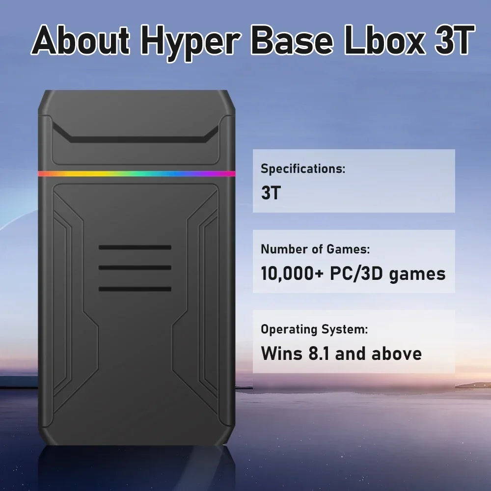 JMachen Launchbox 3TB Gaming HDD with 10107 Games 32 Emulators for XBOX/XBOX ONE/PS4/PS3/Switch/WiiU Game Console for Win8/10/11
