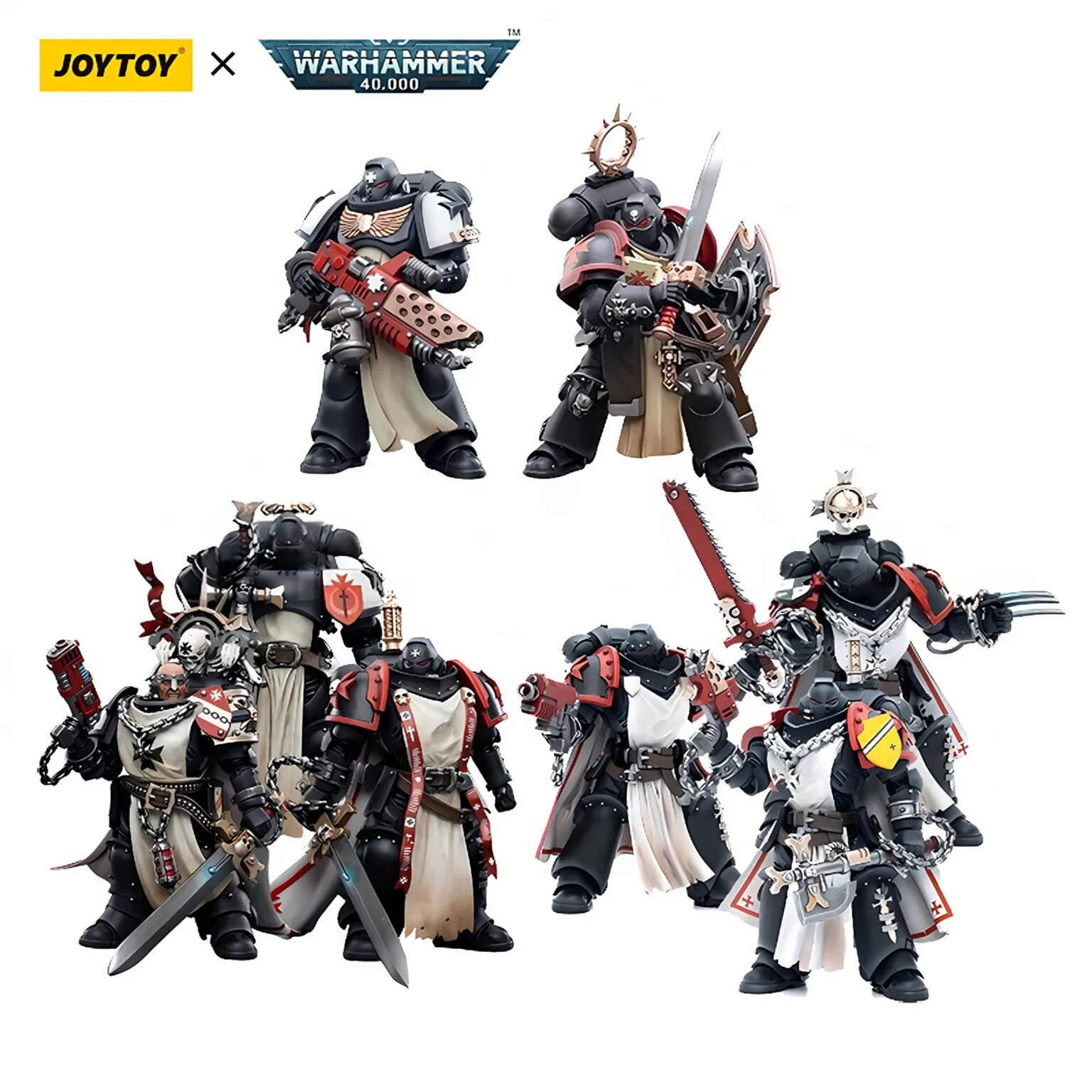 1/18 JOYTOY Action Figure 40K Black Templar Figure And Mechas Anime Model Toy