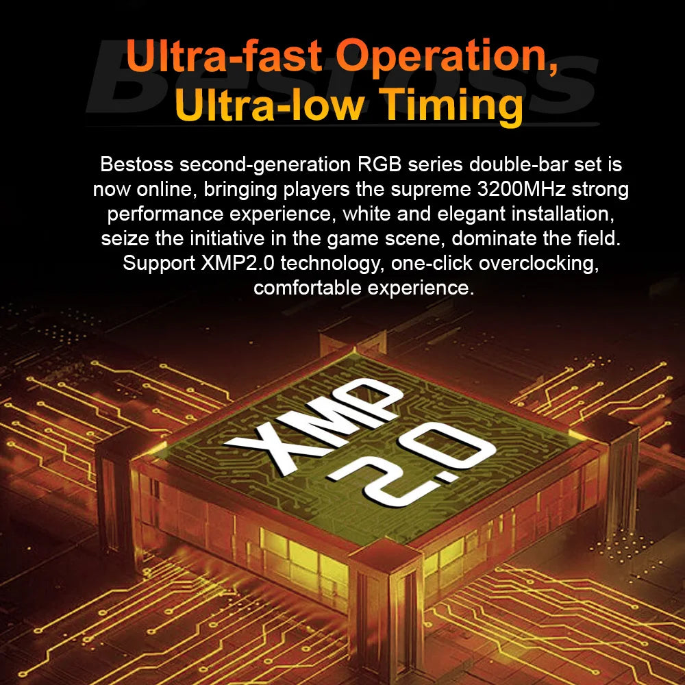 Bestoss Memory Ram ddr4 8GB16GB 32GB XMP 2.0 3200mhz 288pin 1.2V U-DIMM RGB Memoria for Diy Gaming Computer