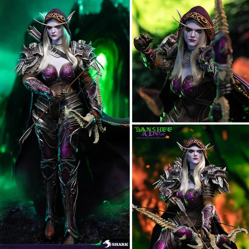 In Stock Genuine Shark Toys Sylvanas Windrunner Figure 1/6 Game World Of Warcraft Action Figurine Model Toy Xmas Gift Ornament