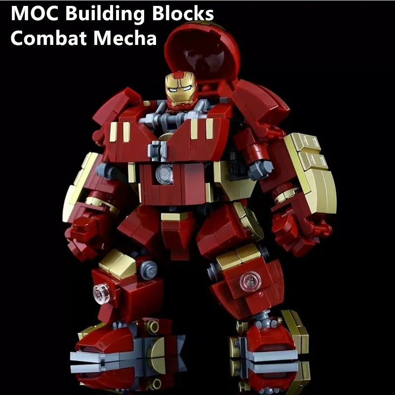 MOC Building Blocks Combat Mecha Model Hero Robot DIY Assembly Toy Desktop Decoration Ornament Gift for Boys