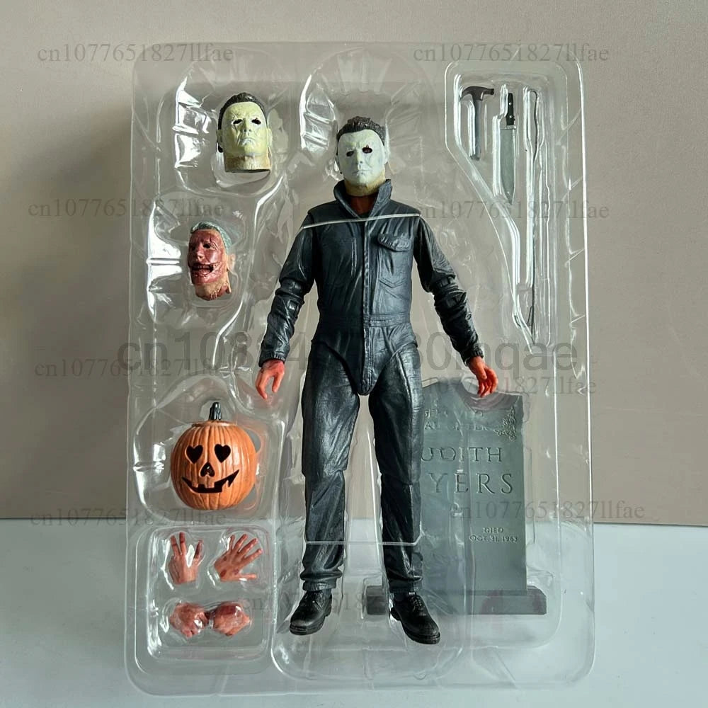 NECA фигурка на Майкъл Майърс с LED тиква Хелоуин II убива край на Майкъл Майърс Ultimate екшън фигурка Модел играчки Подвижна става