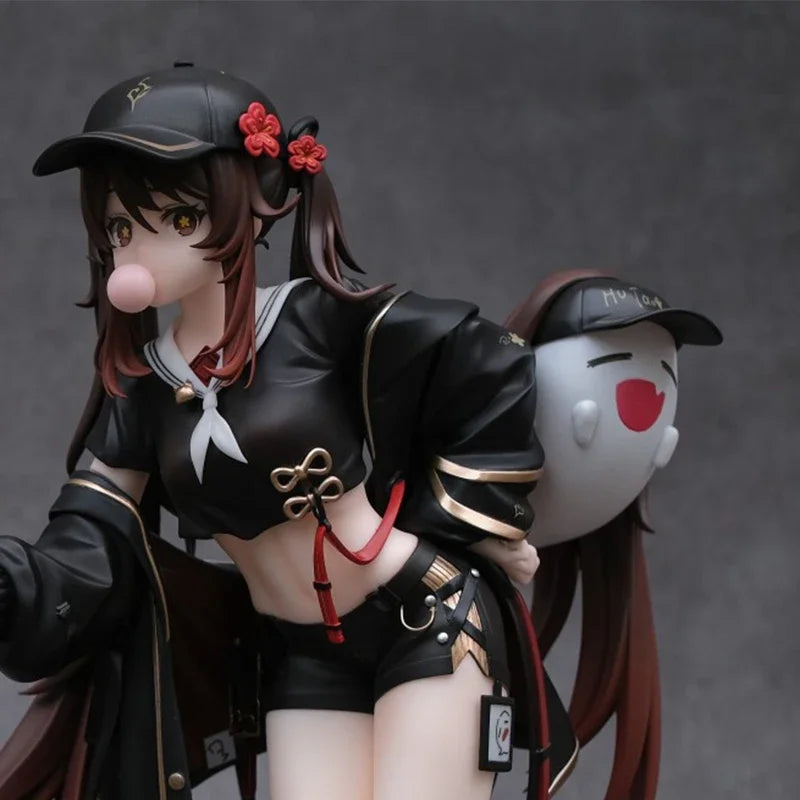 23cm Genshin Impact Hutao Action Figure Beautiful Girl Figurine Skateboard Hu Tao Figure Decoration Doll PVC Collection Toy Gift