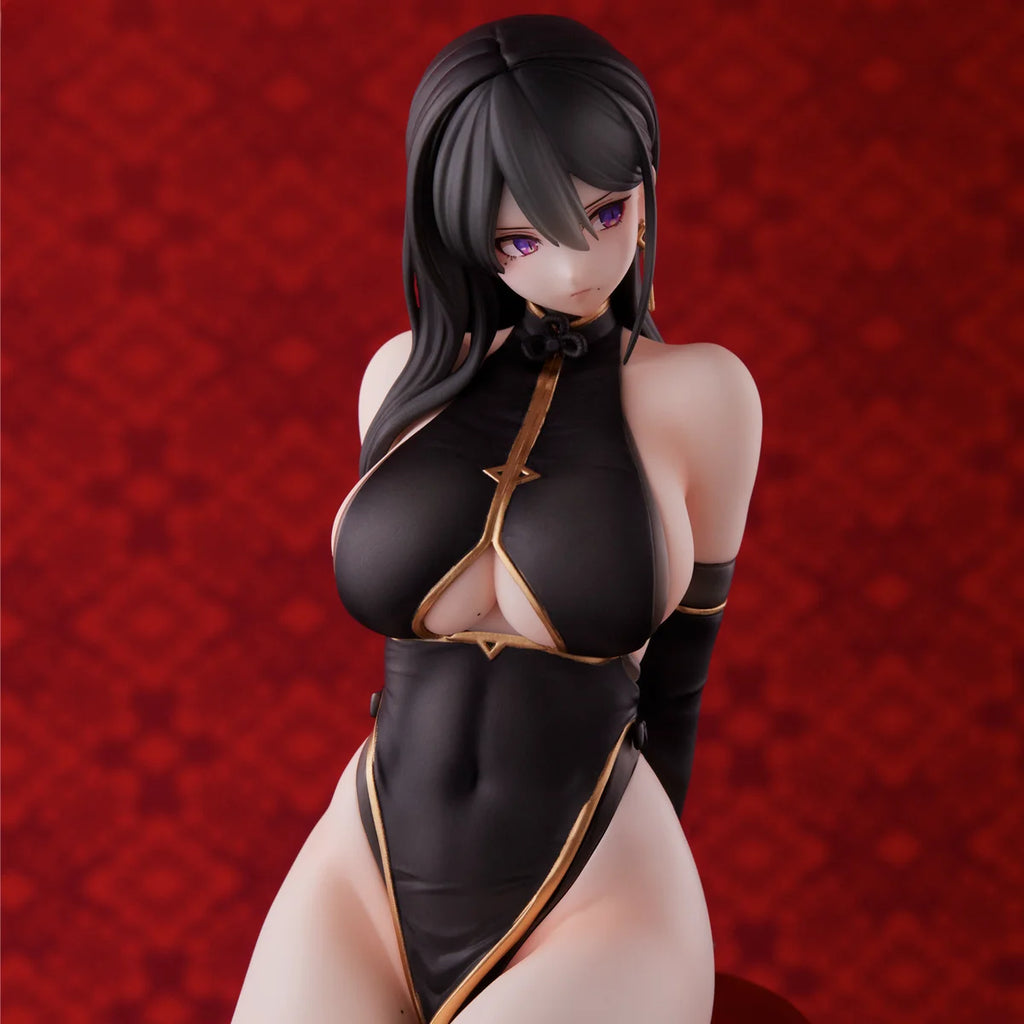 In Stock 100% Original UC Miss Black Cheongsam Model Beautiful Young Girl Anime Figure Model Toys Sexy Genuine Kawaii Adult Gift