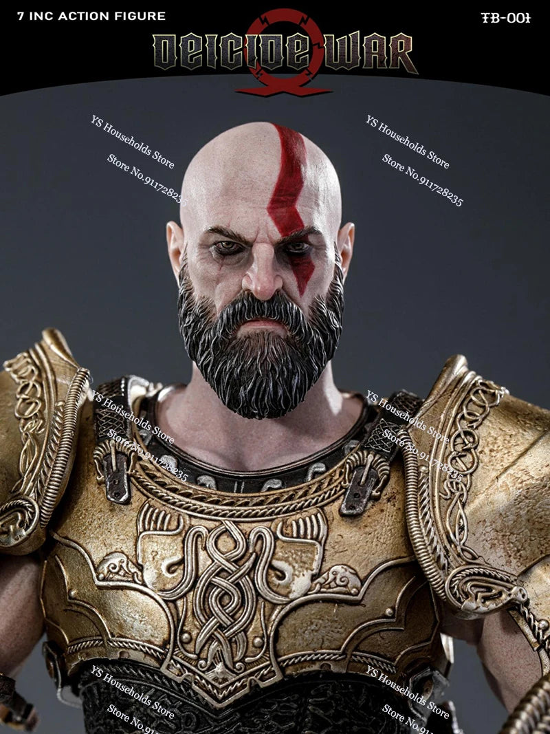 Hot Sale TAKETHAT&brotoys TB-001 1/12 God of War Kratos Bald Lord Kui Tough Guy 7Inches Action Figure Fans Gift Collection
