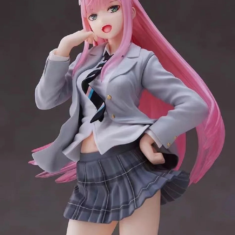DARLING in the FRANXX Anime Figure Zero Two 18CM PVC cartoon Toy Uniform Version Collectible Doll for Kids Birthday Gift