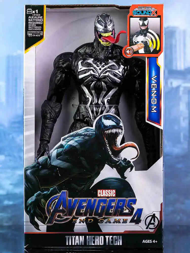 30cm Hot Marvel Avengers Toy Thanos Hulk Spiderman Iron Man Captain America Thor Black Panther With Sound And Light Action Toys