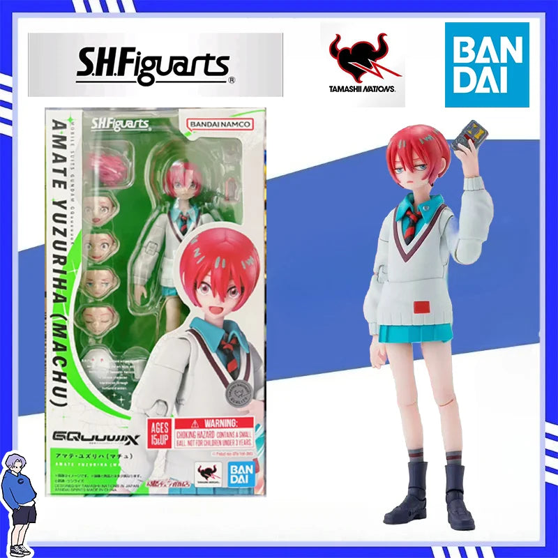 HOT in Stock Bandai Genuine SHF Gundam GQuuuuuuX Amate Yuzuriha (MACHU) Anime Action Figure Collectible Model Toys