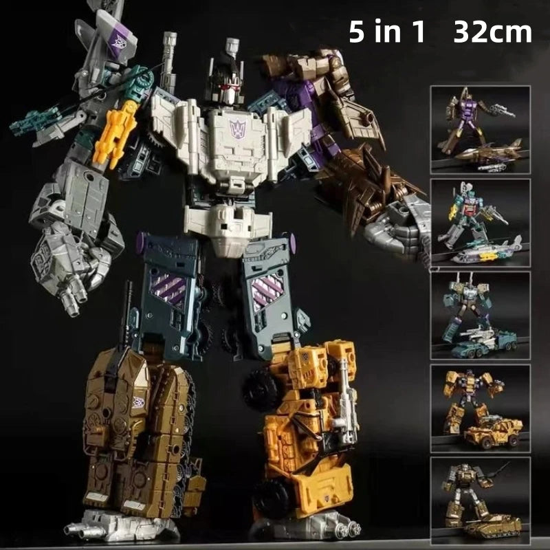 HAIZHIXING NEW 5 IN 1 Transformation Classic Devastator Model Toys G1 Robot Car Aircraft Tank Model Anime Action Figure Kids