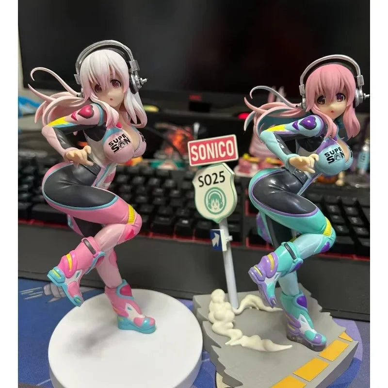 In Stock Original Genuine 19cm Super Sonico Anime Action Collectible Model Doll Toys for Christmas Gifts